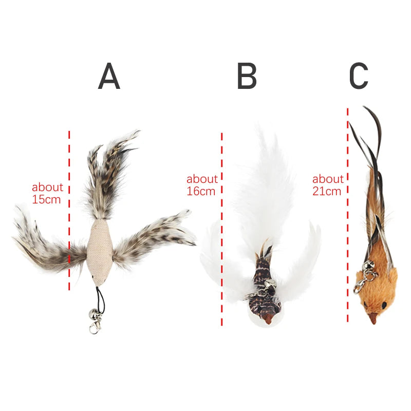 Feather Bird Cat Teaser Toy Set (2 Pack)