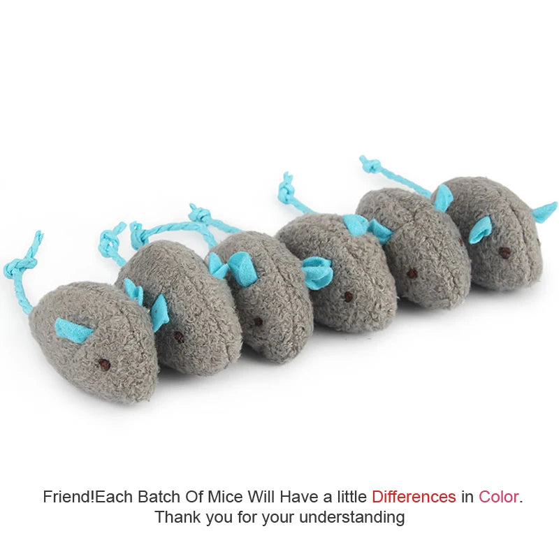 Catnip Plush Mouse Cat Toys – 6 Pack