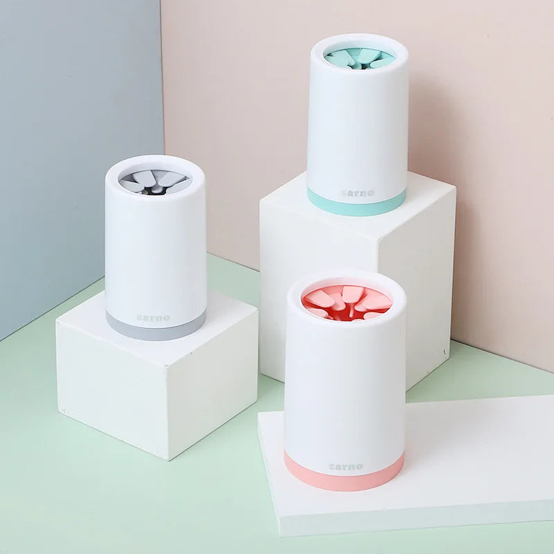 Portable Pet Paw Cleaner Cup with Soft Silicone Brush for Dogs & Cats
