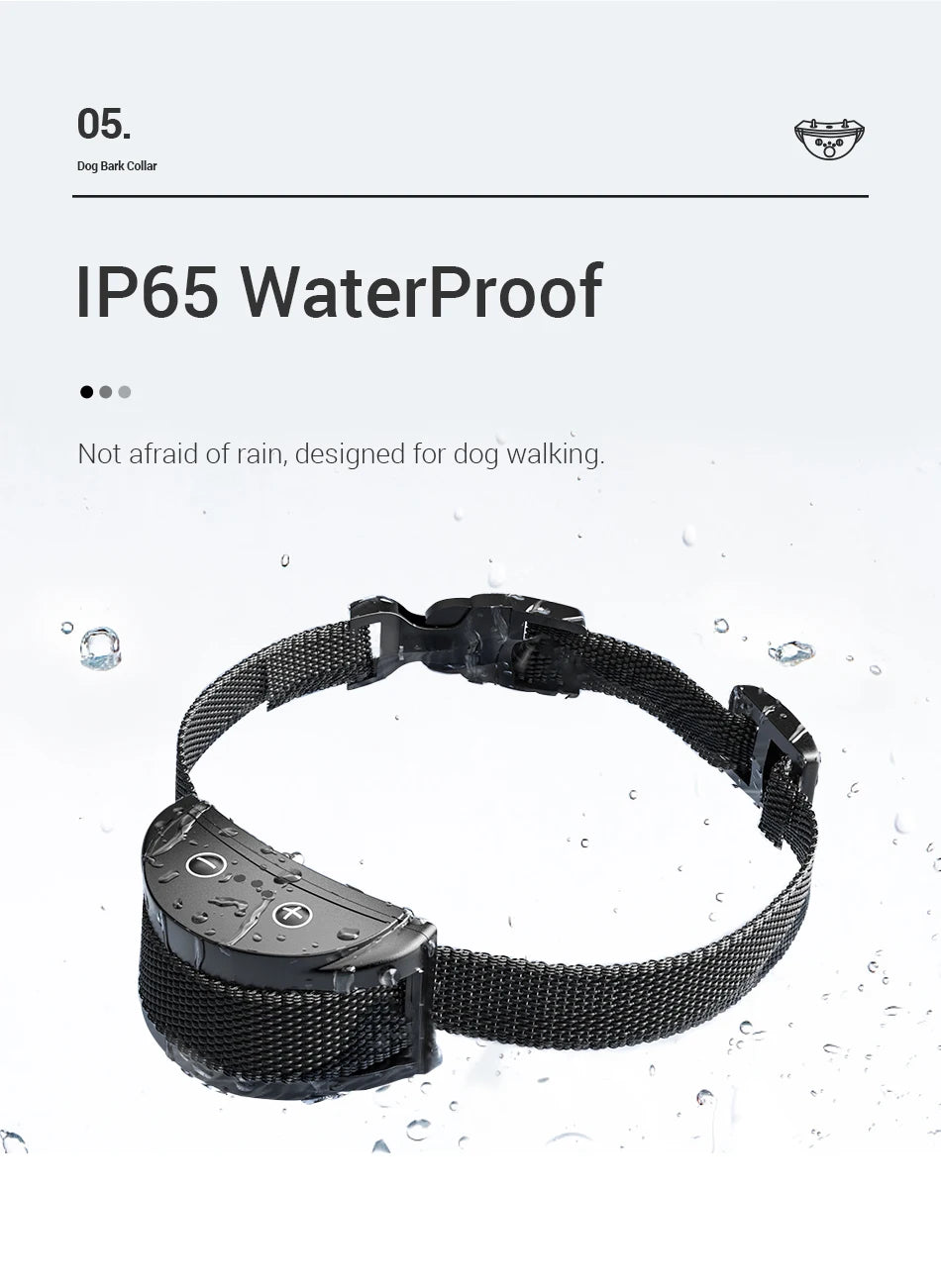 Rechargeable Dog Training Collar — Waterproof Anti-Bark Device with Smart Control