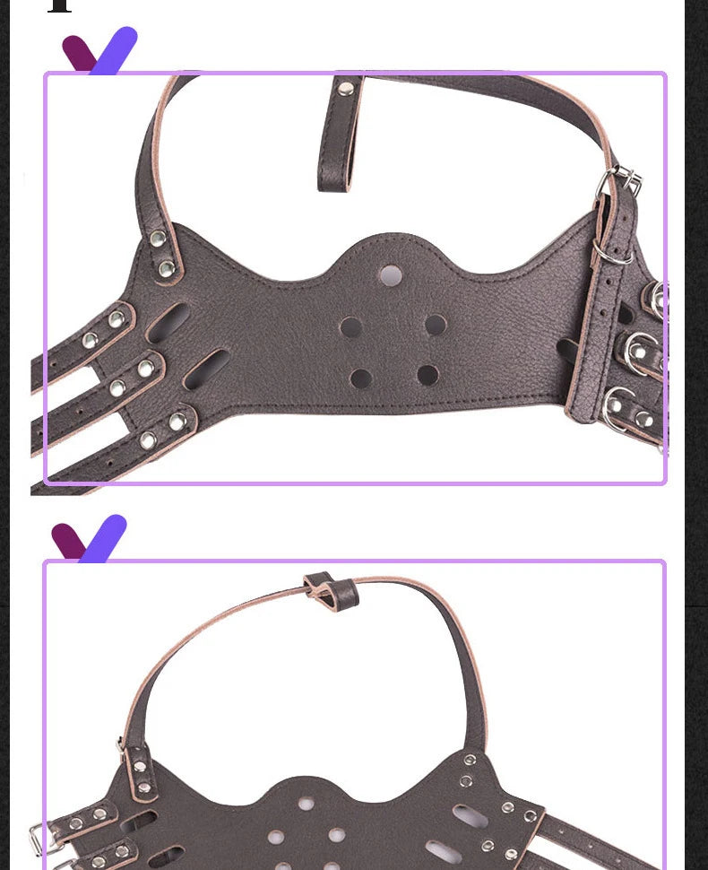 Adjustable Breathable Leather Dog Muzzle