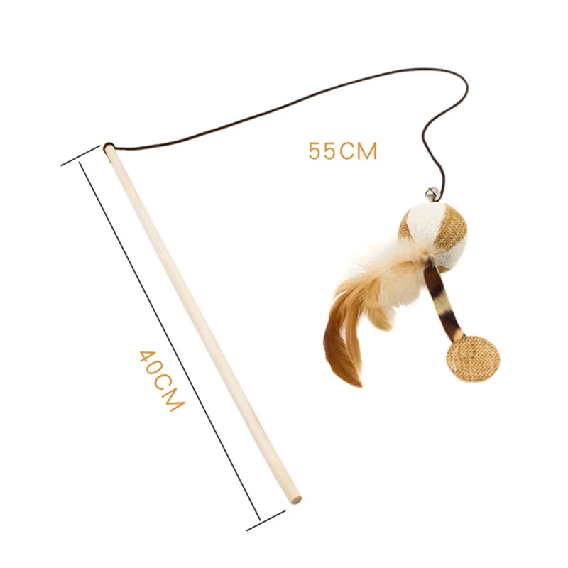 Feather Wand Cat Teaser Toy