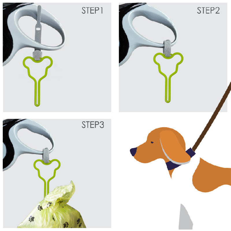 Distributeur de sacs à déjections canines mains libres avec clip