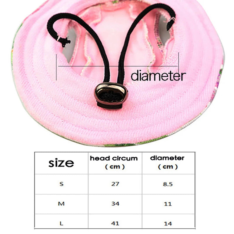 Breathable Sun Hat for Small Dogs & Cats | Mesh Canvas Cap