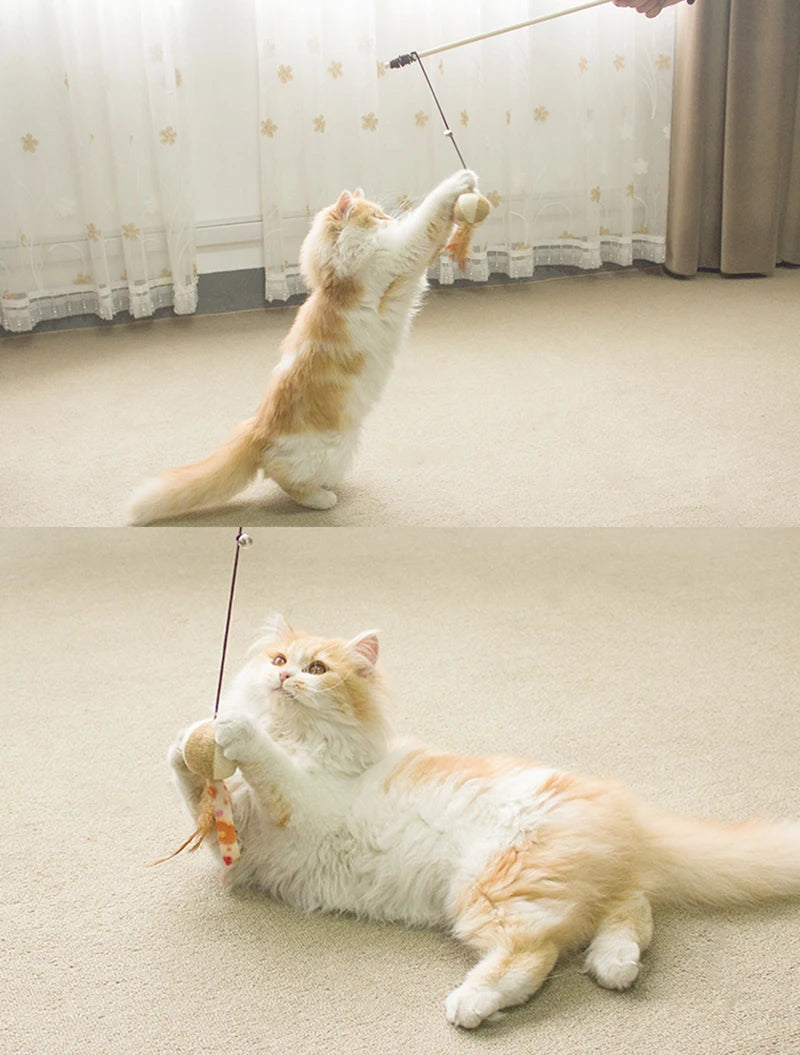Feather Wand Cat Teaser Toy