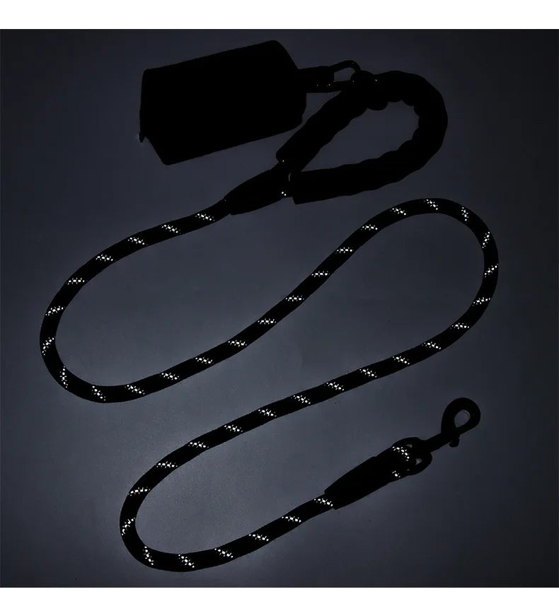 Reflective Dog Leash with Poop Bag Dispenser
