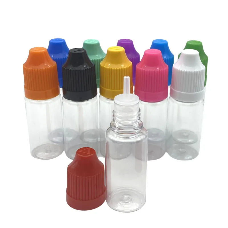 10ML Plastic Dropper Bottles - 100 Pack with Childproof Caps & Precision Tips