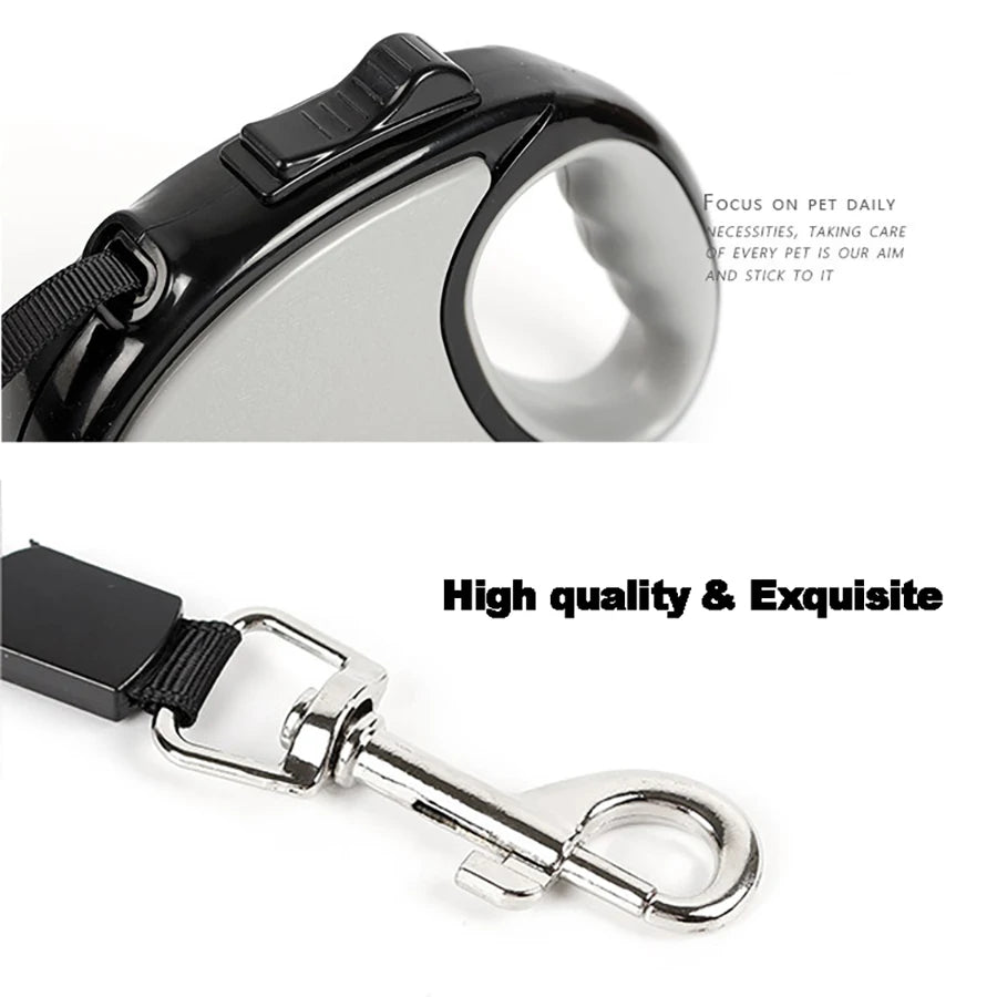 Retractable Nylon Dog Leash 3m & 5m for Small & Medium Dogs