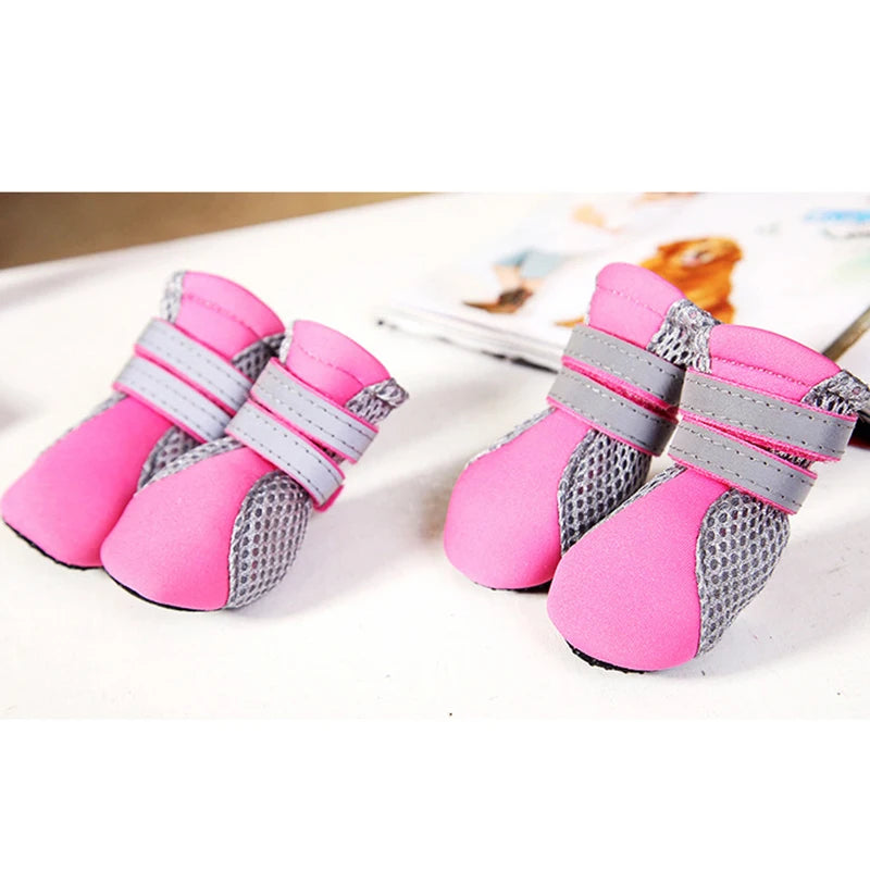 Breathable Reflective Dog Walking Boots – Set of 4