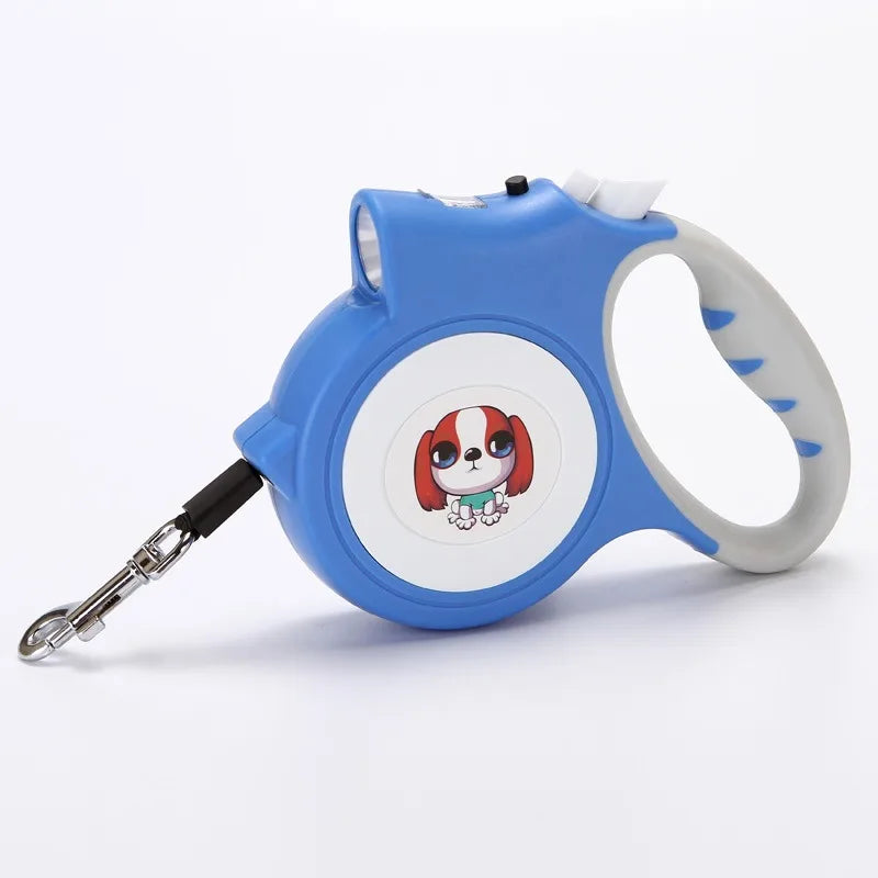 Retractable Dog Leash with Detachable LED Flashlight