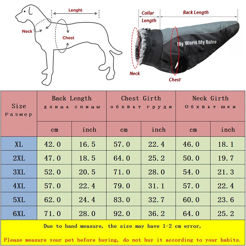Waterproof Fleece Dog Jacket with Furry Collar & Reflective Trim