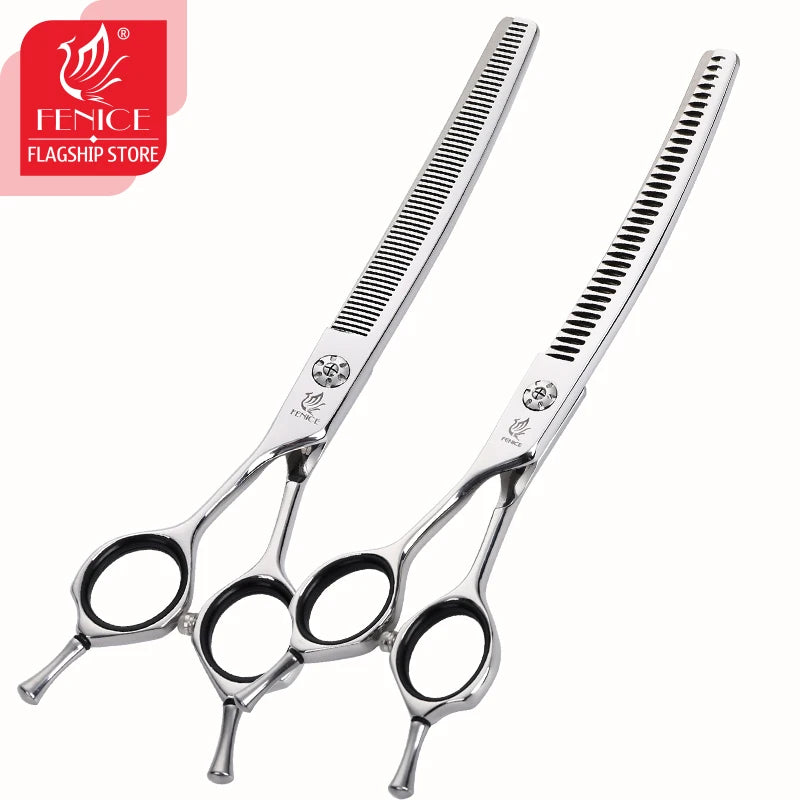 Fenice 7" Professional Left-Handed Dog Grooming Scissors – JP 440C Stainless Steel