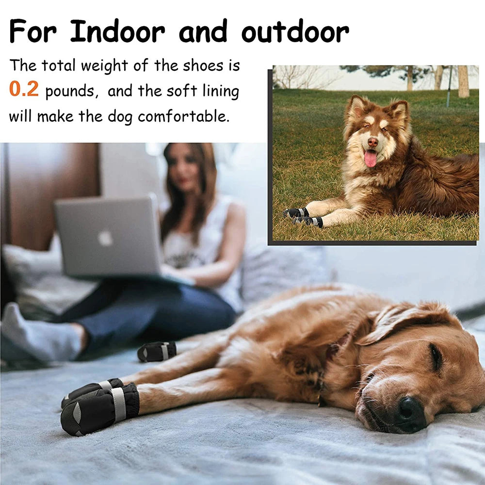 Waterproof Reflective Dog Boots with PVC Soles
