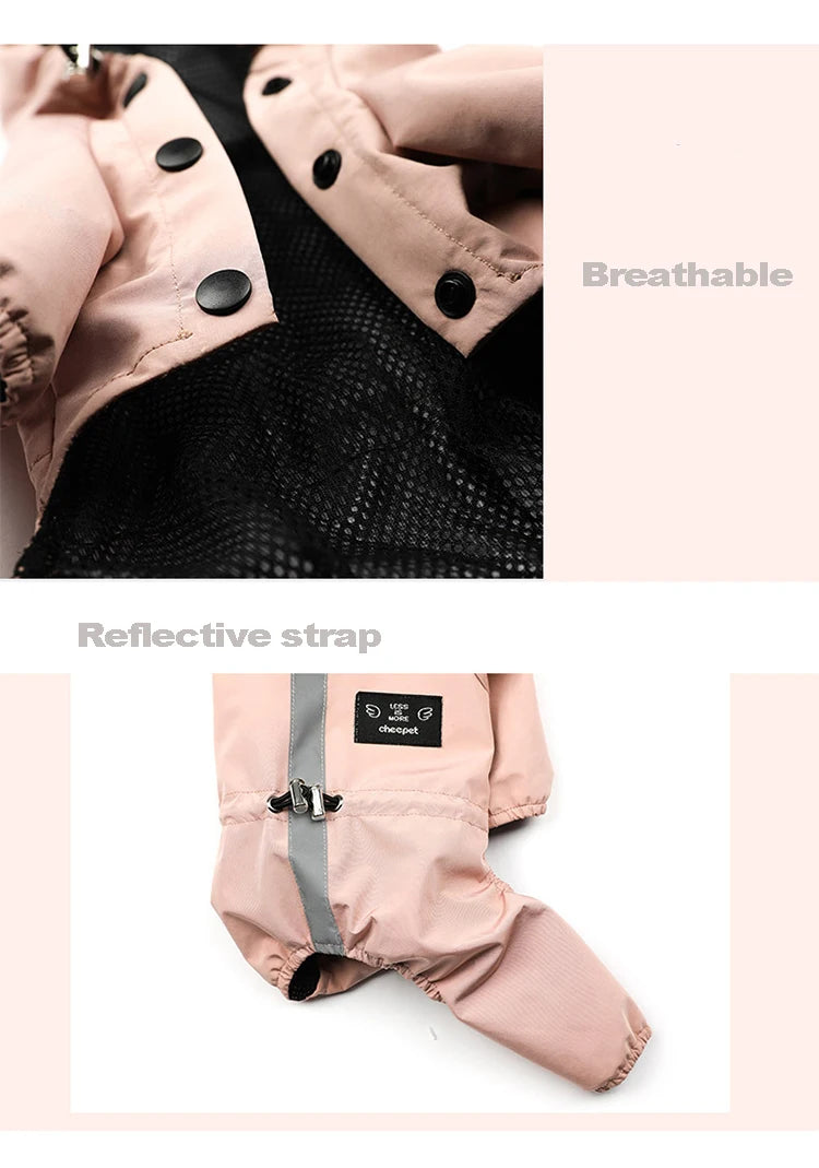 Reflective Waterproof Raincoat Jumpsuit for Dogs & Cats