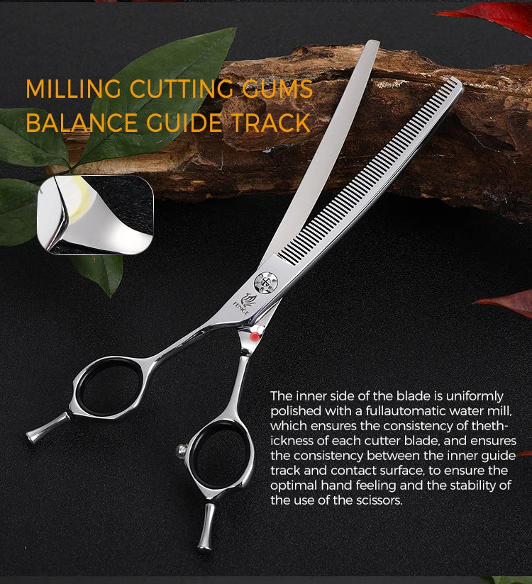Fenice 7" Professional Left-Handed Dog Grooming Scissors – JP 440C Stainless Steel