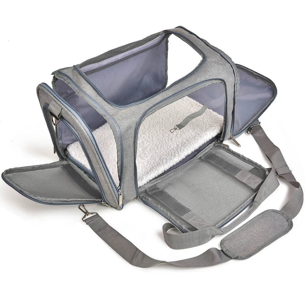 Soft-Sided Pet Travel Carrier with Fleece Pad