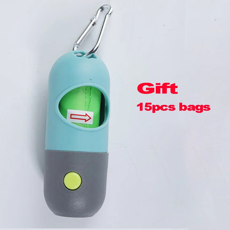 Dog Poop Bag Dispenser with LED Light & Waste Bag Holder
