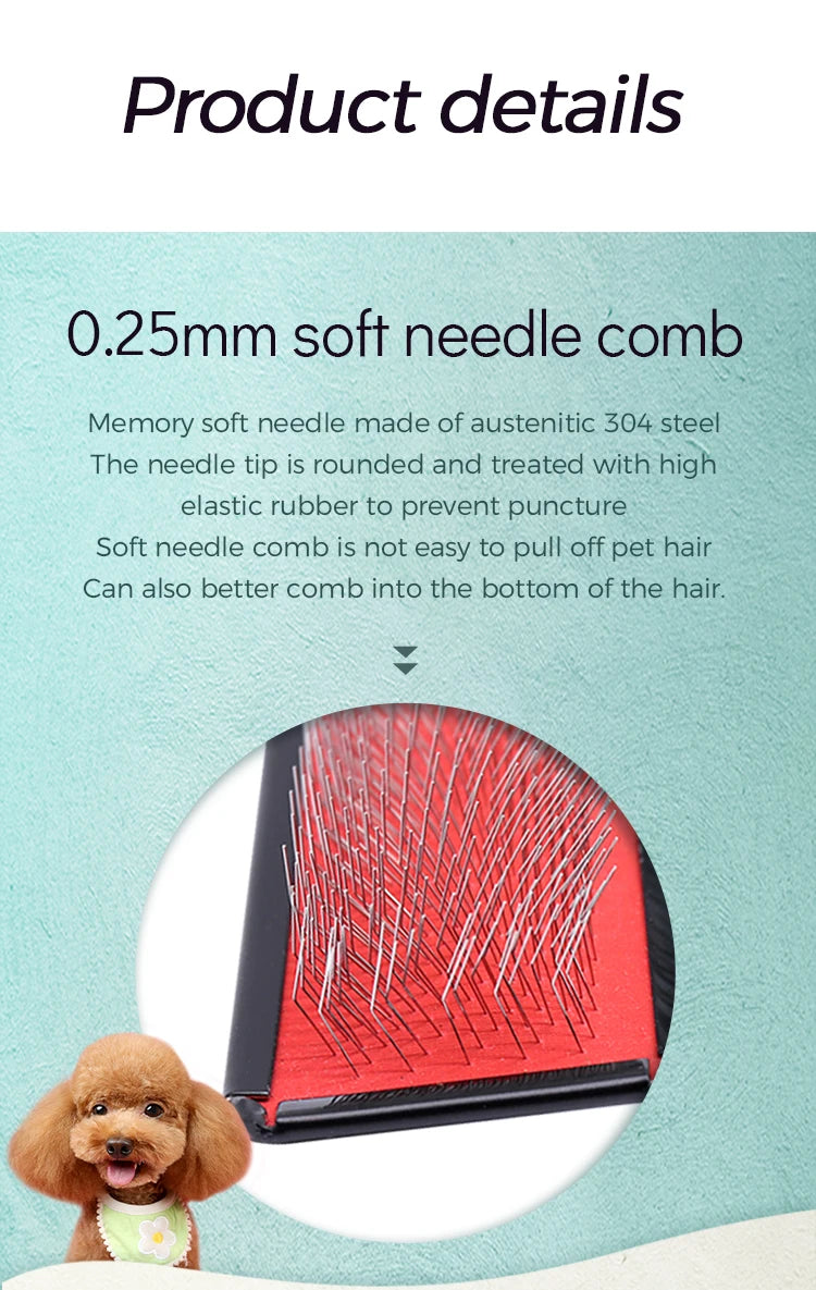 Pet Slicker Brush & Grooming Comb – Deshedding Tool for Dogs, Cats & Horses