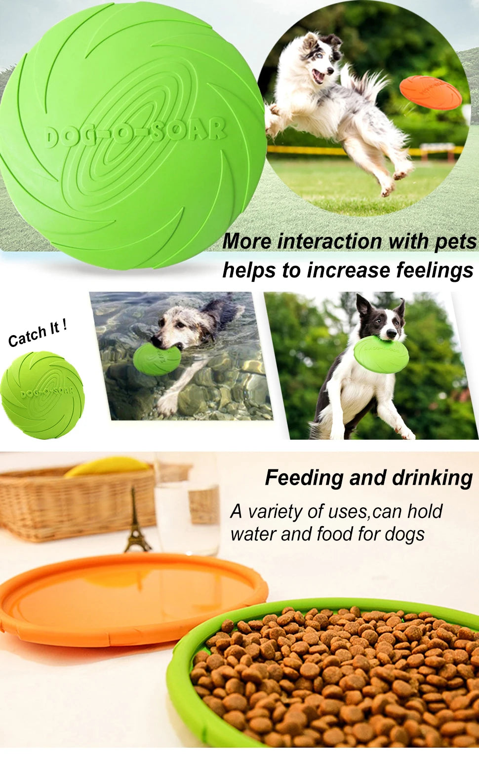Interactive Flying Disc Ring Toy for Dogs