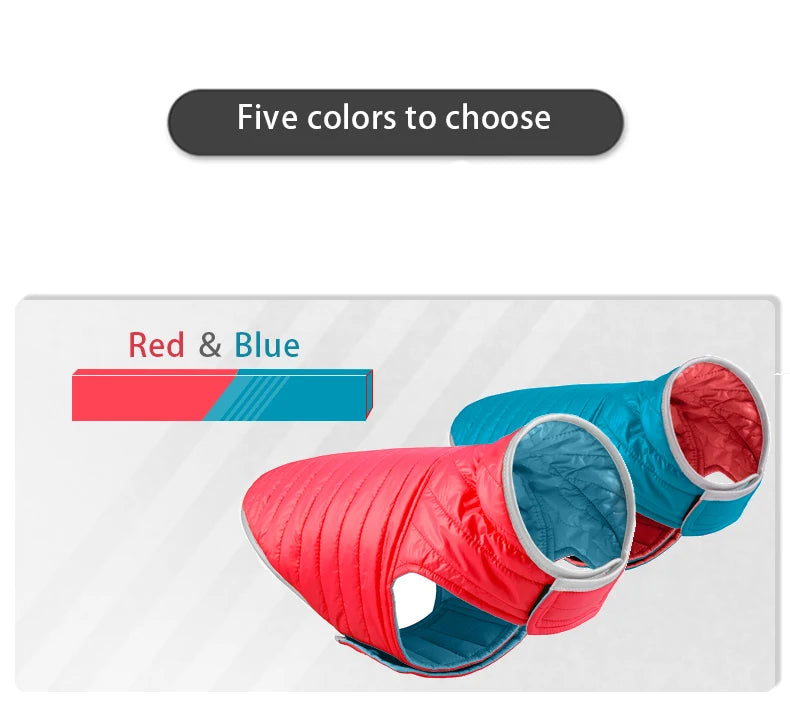 Reversible Waterproof Winter Down Jacket for Small & Medium Dogs