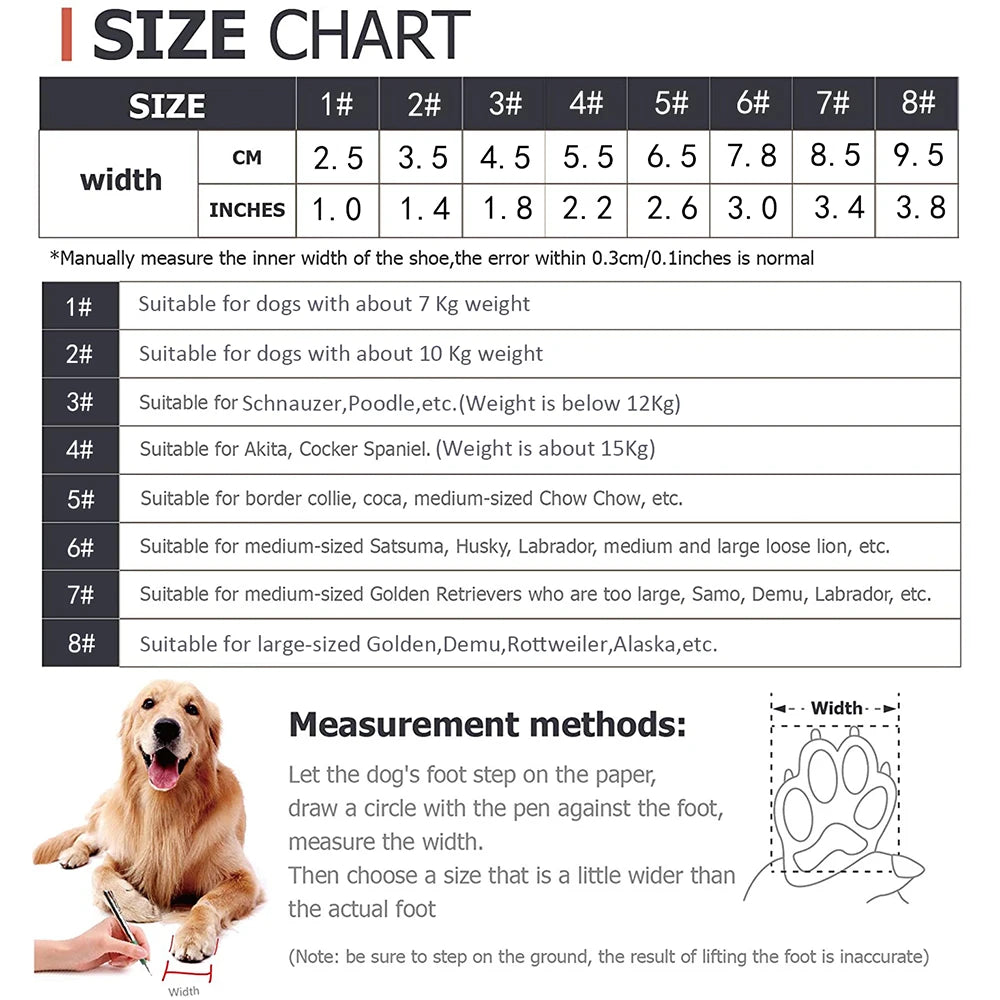 Waterproof Reflective Dog Boots with PVC Soles
