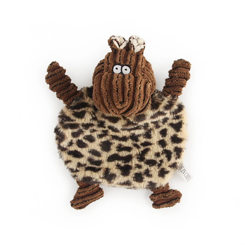 Corduroy Squeaky Dog Toy — Rabbit, Mouse & Cow Designs