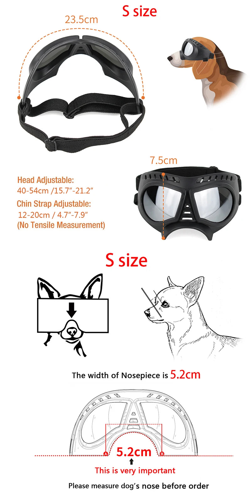 UV Protection Windproof Dog Goggles & Sunglasses