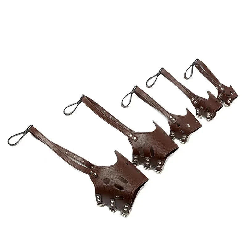 Adjustable Breathable Leather Dog Muzzle