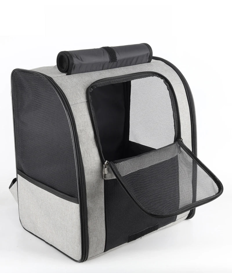 Foldable Breathable Pet Carrier Backpack – Shoulder Bag for Cats & Small Dogs