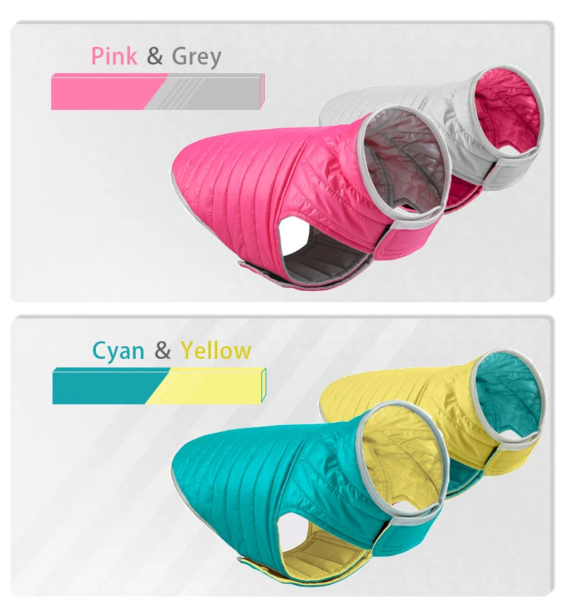 Reversible Waterproof Winter Down Jacket for Small & Medium Dogs