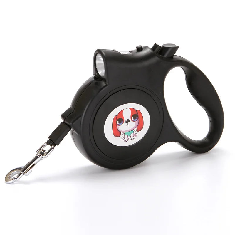 Retractable Dog Leash with Detachable LED Flashlight