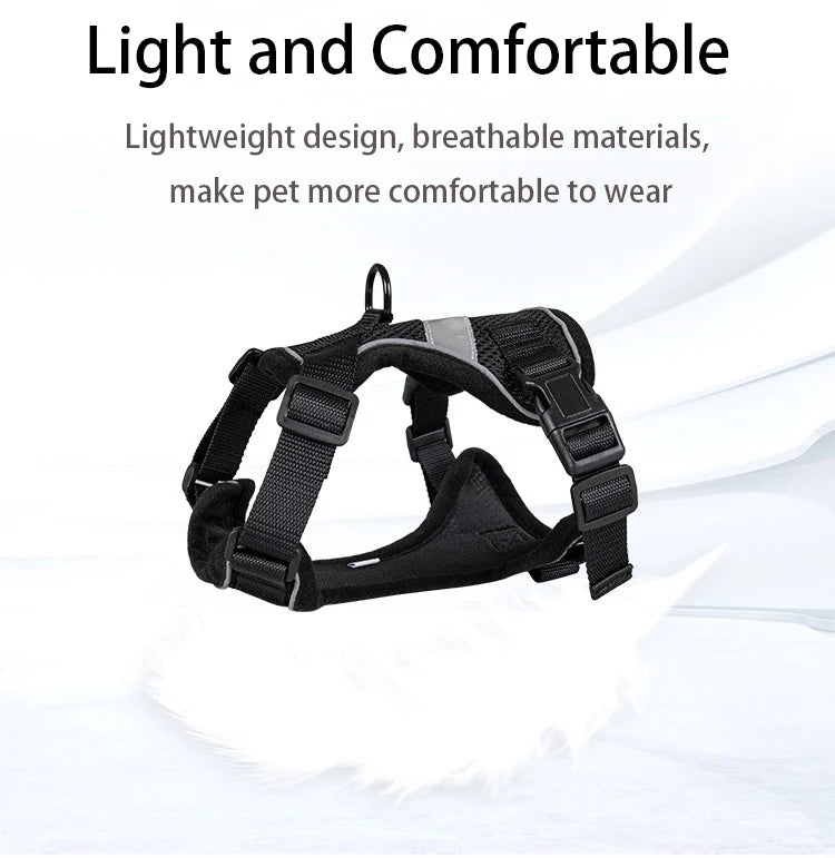 Breathable Escape-Proof Pet Harness Vest with Reflective Strips