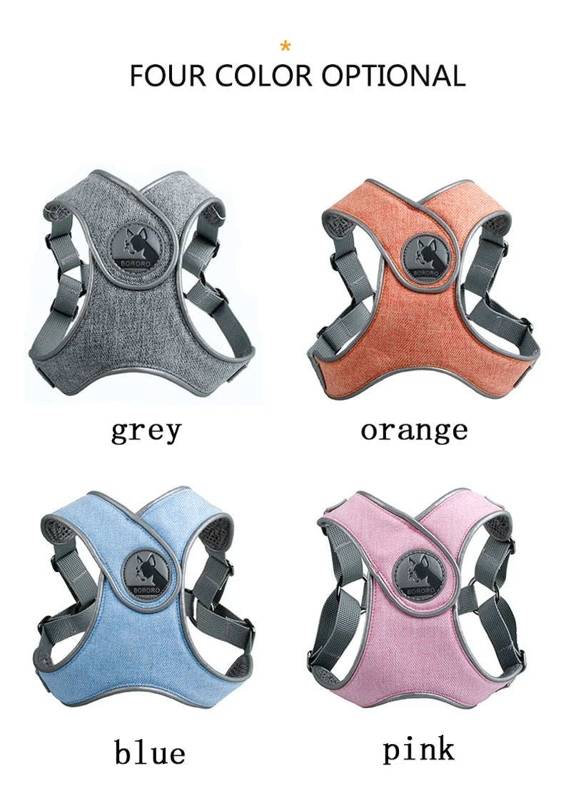 Reflective Mesh Dog Harness & Leash Set for Small & Medium Dogs