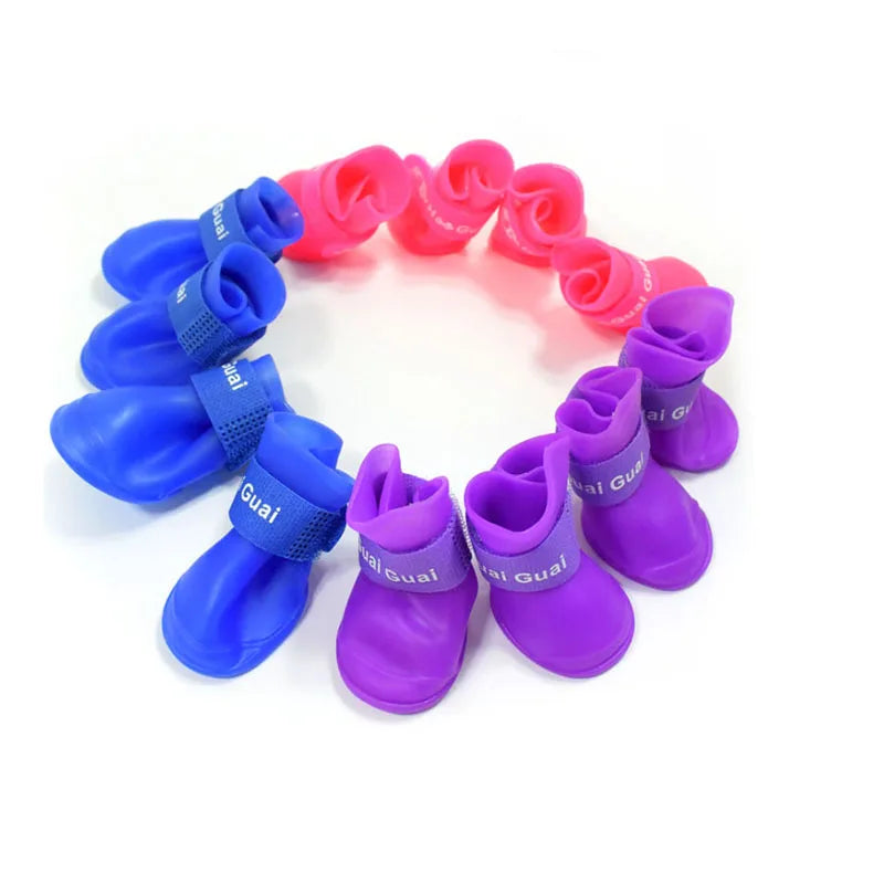 Bottes imperméables en silicone pour chien - Protection antidérapante des pattes pour la pluie