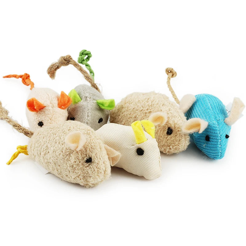 Catnip Plush Mouse Cat Toys – 6 Pack