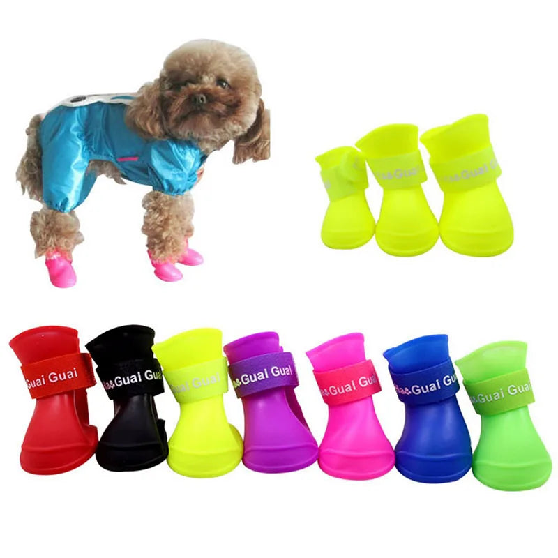 Bottes imperméables en silicone pour chien - Protection antidérapante des pattes pour la pluie