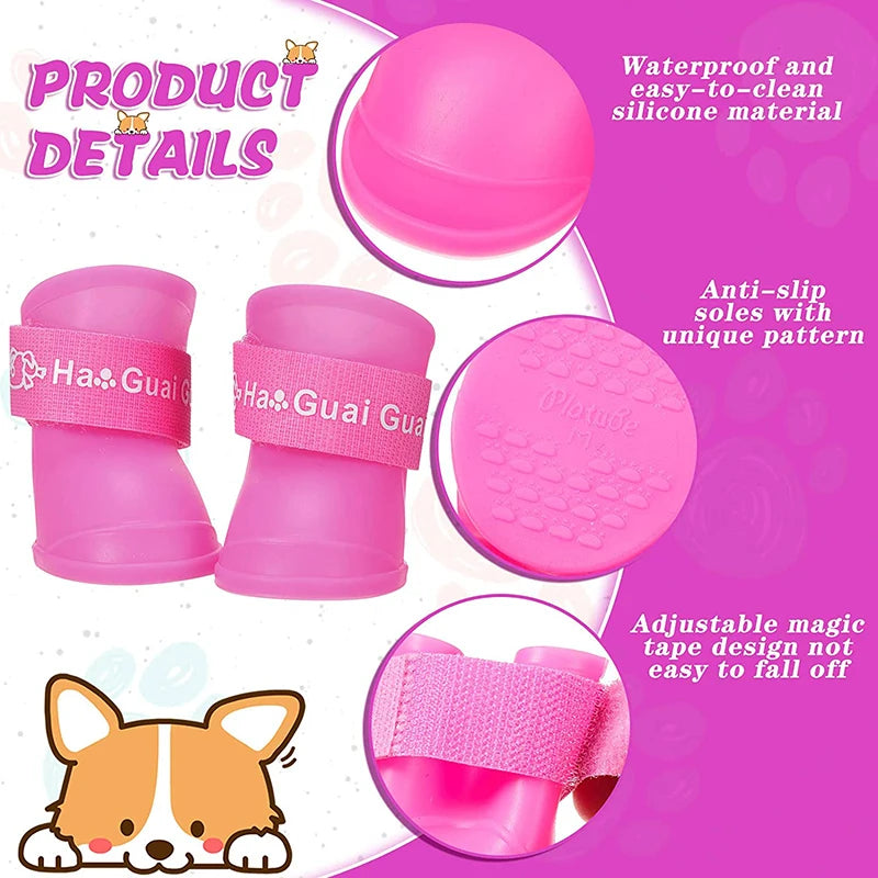 Silicone Waterproof Dog Rain Boots