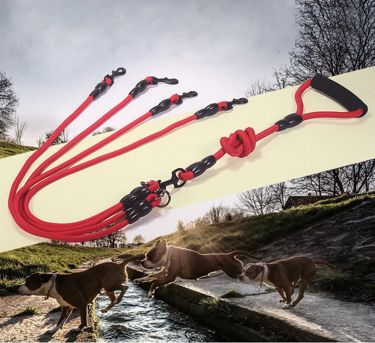 Multi-Dog Coupler Leash – Walk 2, 3 or 4 Dogs at Once