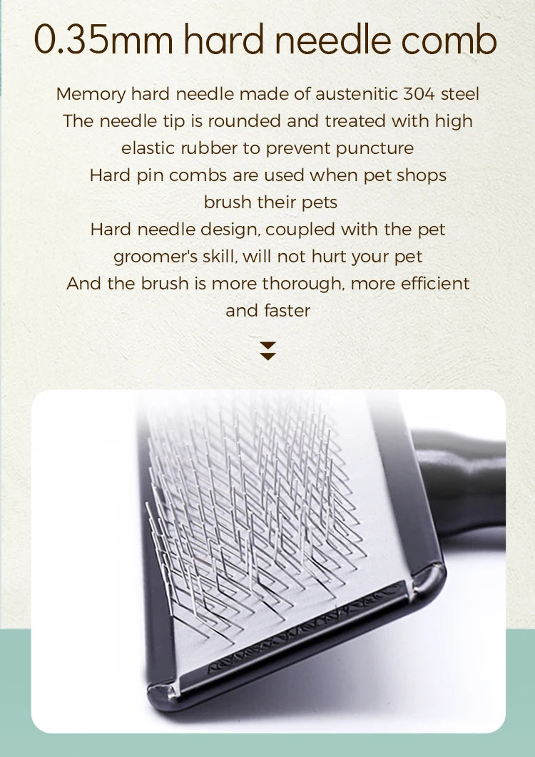 Pet Slicker Brush & Grooming Comb – Deshedding Tool for Dogs, Cats & Horses