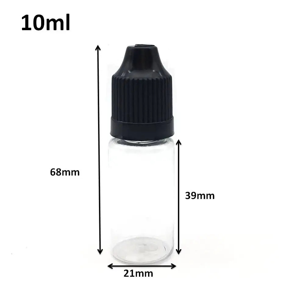 10ML Plastic Dropper Bottles - 100 Pack with Childproof Caps & Precision Tips