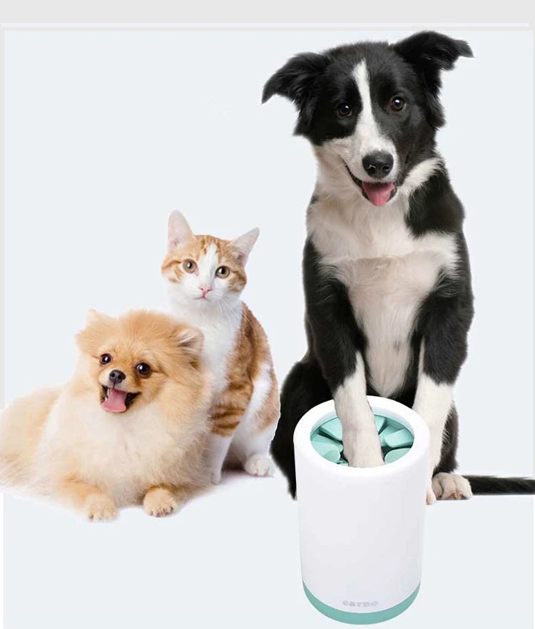 Portable Pet Paw Cleaner Cup with Soft Silicone Brush for Dogs & Cats