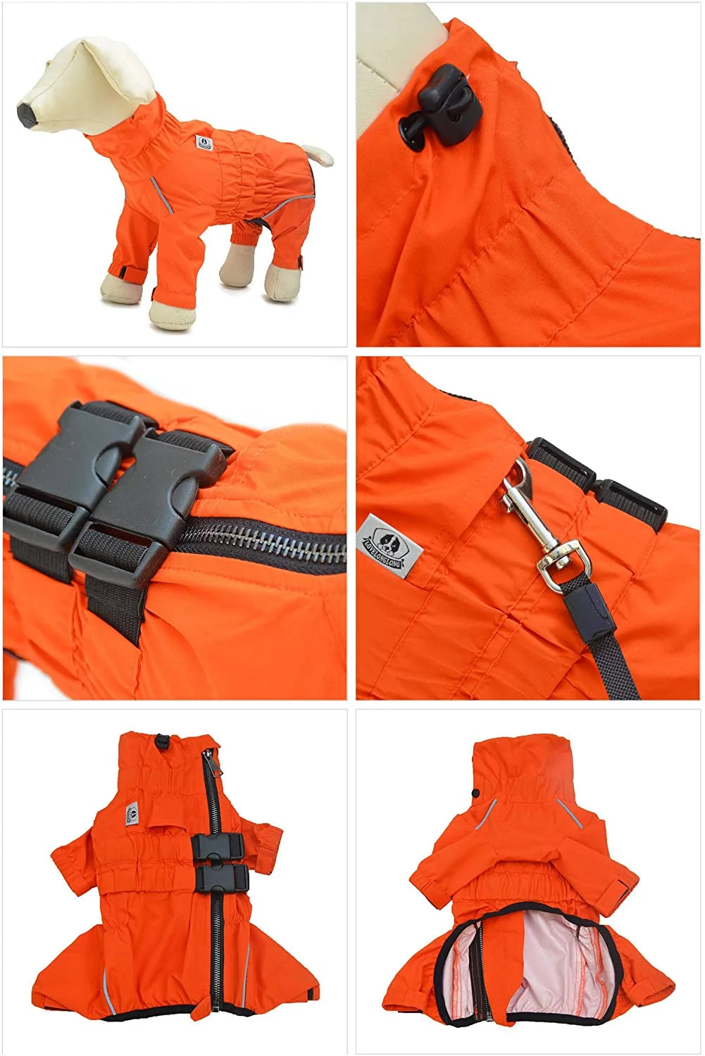 Waterproof Dog Raincoat - Lightweight Reflective Safety Vest for All Dog Sizes