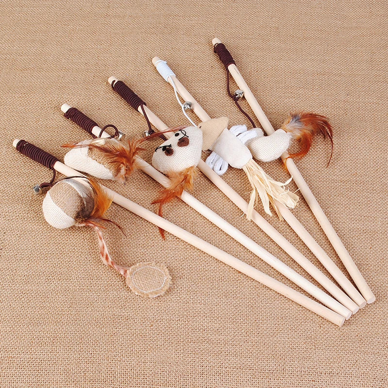 Feather Wand Cat Teaser Toy