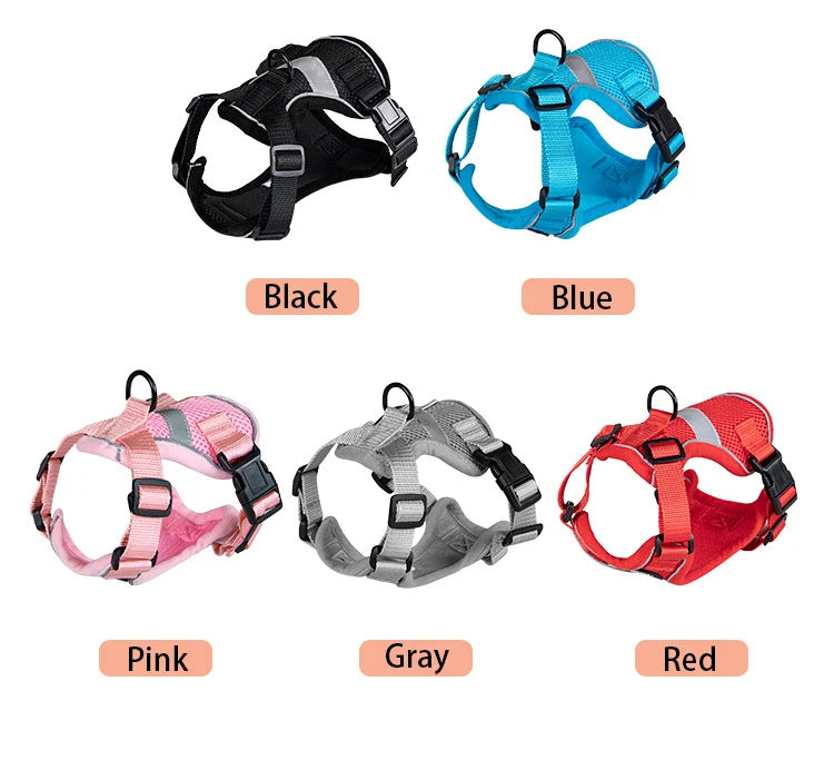 Breathable Escape-Proof Pet Harness Vest with Reflective Strips
