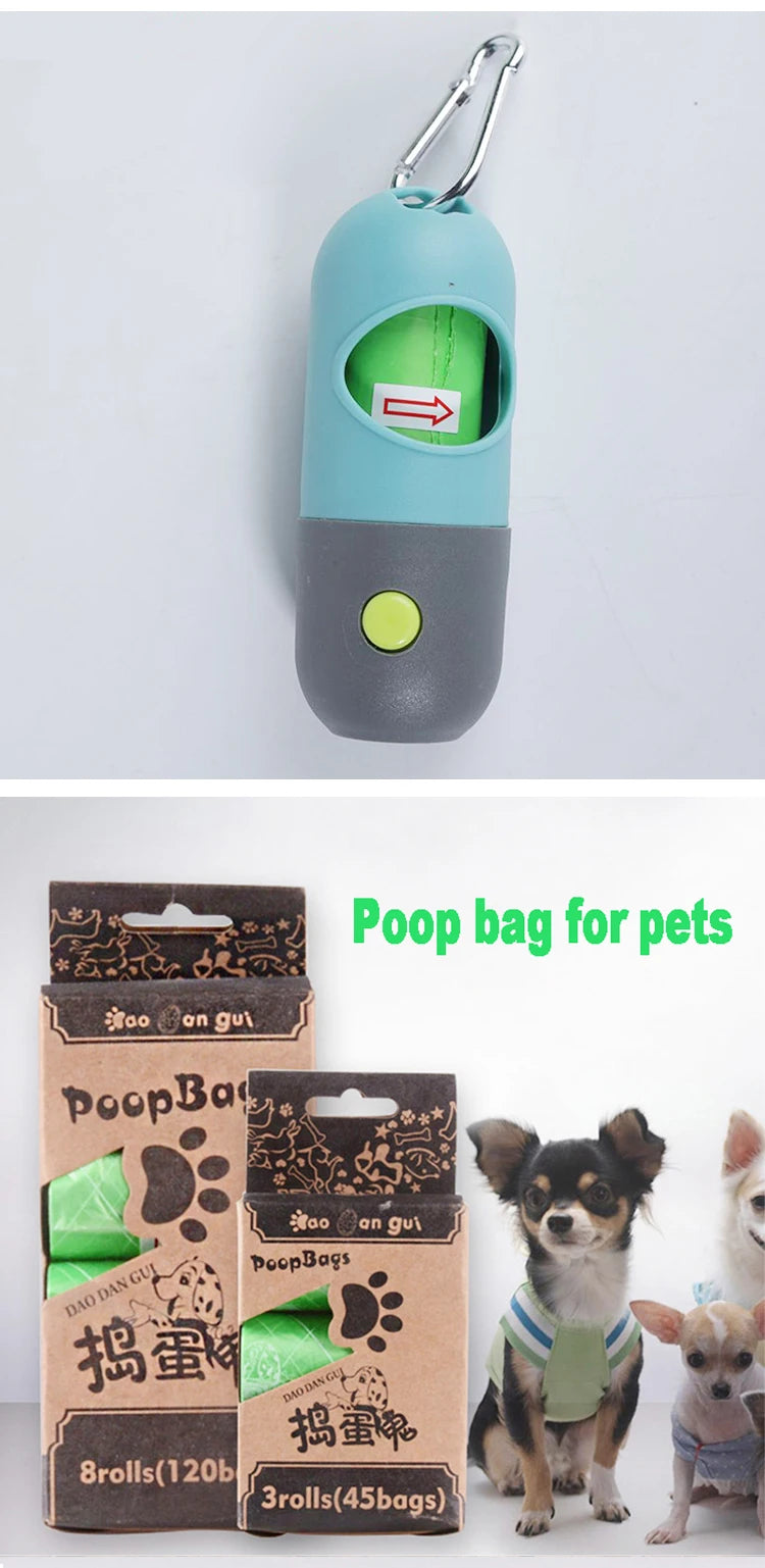 Dog Poop Bag Dispenser with LED Light & Waste Bag Holder