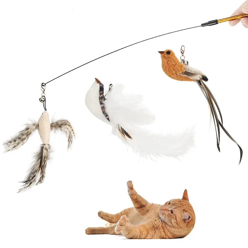 Feather Bird Cat Teaser Toy Set (2 Pack)