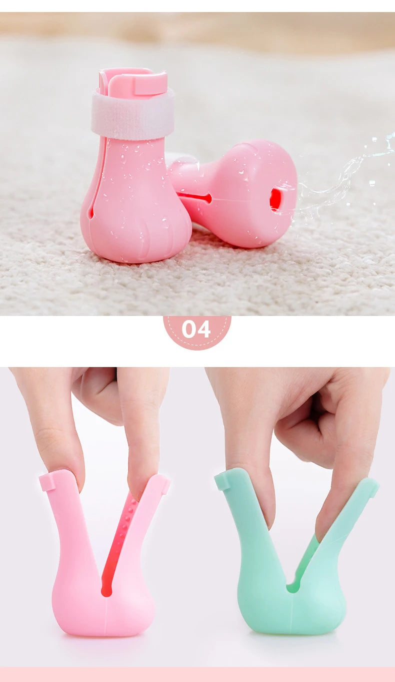 Anti-Scratch Silicone Paw Protector Boots for Cats – Set of 4