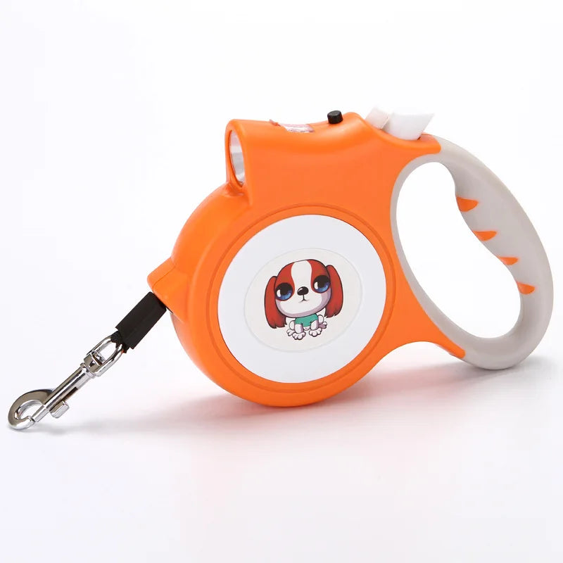 Retractable Dog Leash with Detachable LED Flashlight
