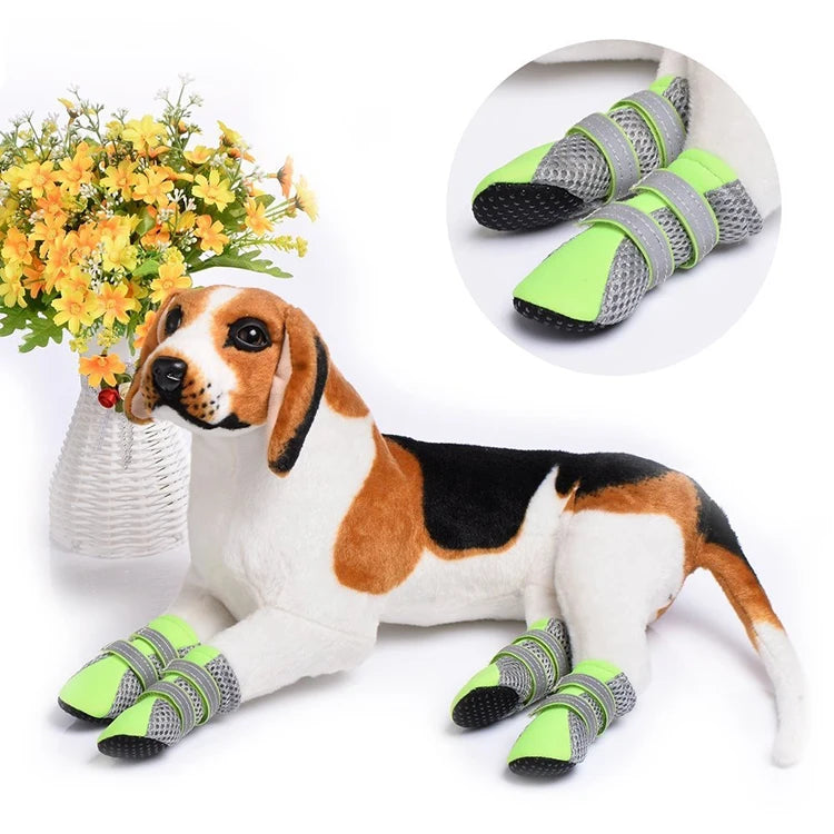 Breathable Reflective Dog Walking Boots – Set of 4