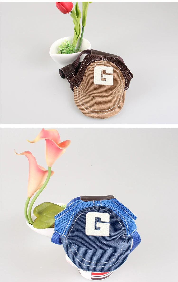 Breathable Dog Baseball Cap with Ear Holes